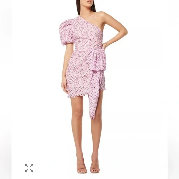 strapless open back dress Eyelet One Shoulder Dress– H Squared Boutique main image 1